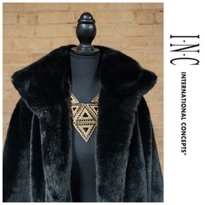 INC International Concepts Luxurious Black Teddy Jacket